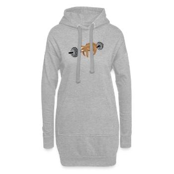 Faultier Kraft fitness gym gweichte sport symbol - Hoodie-Kleid - Grau meliert - Vorne