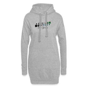 Let's Grow - Sweat-shirt à capuche long Femme - gris chiné - Devant