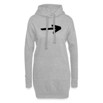 Flèche simple à concevoir soi-même - Sweat-shirt à capuche long Femme - gris chiné - Devant