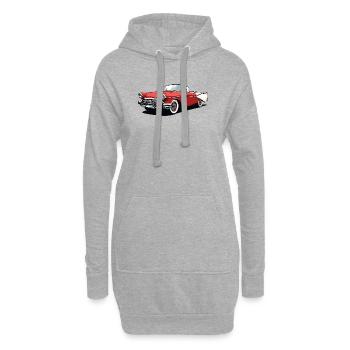 Design cabriolet vintage - Sweat-shirt à capuche long Femme - gris chiné - Devant