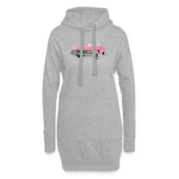 Pinke Auto-Rohlinge - Hoodie-Kleid - Grau meliert - Vorne