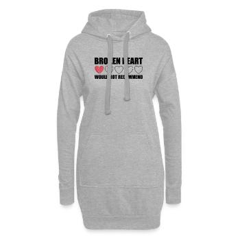 Broken Heart ne recommanderait pas Anti Valentine - Sweat-shirt à capuche long Femme - gris chiné - Devant