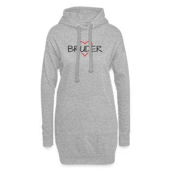 Bruder Herz Geschenk Geburtstag  - Hoodie-Kleid - Grau meliert - Vorne