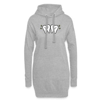 Dent mignonne - Sweat-shirt à capuche long Femme - gris chiné - Devant