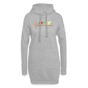Plongée rétro Heartbeat Pulse Vintage Diver - Sweat-shirt à capuche long Femme - gris chiné - Devant