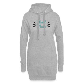 Chemise artisanale minimaliste style écriture fait main - Sweat-shirt à capuche long Femme - gris chiné - Devant