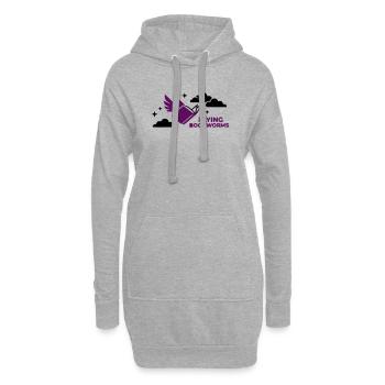 Lecture de l’oiseau volant - Sweat-shirt à capuche long Femme - gris chiné - Devant