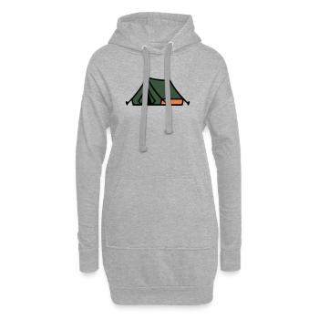 Zelt Camping Sommerlager Pfadfinder Outdoor - Hoodie-Kleid - Grau meliert - Vorne