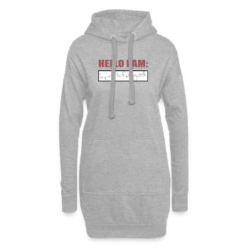 Hello I am - Hoodie-Kleid - Grau meliert - Vorne