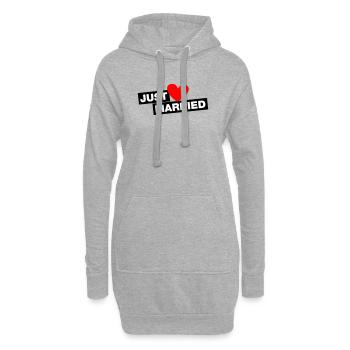 Just Married - für junge und alte Ehepaare - Hoodie-Kleid - Grau meliert - Vorne