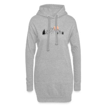 Sonnenbeschienene Bergsilhouette - Hoodie-Kleid - Grau meliert - Vorne