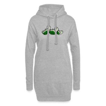 3 tortues renversées sur le dos triste - Sweat-shirt à capuche long Femme - gris chiné - Devant