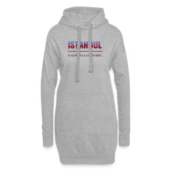 Istanbul Türkiye – Immer eine gute Idee  - Hoodie-Kleid - Grau meliert - Vorne