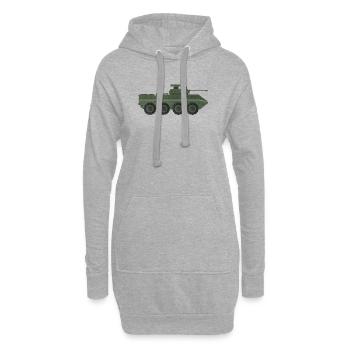 Char militaire - Sweat-shirt à capuche long Femme - gris chiné - Devant