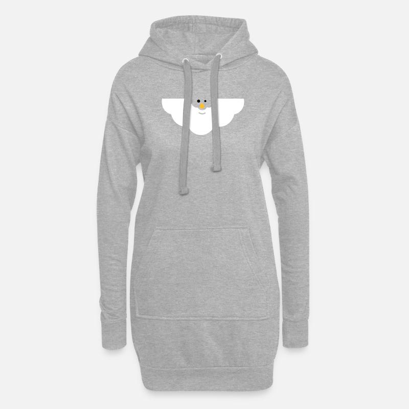 Cuddly Cloud Face - Hoodie Dress - heather grey