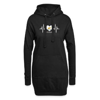Zypern Flagge Herzschlag Republik Zypern Cyprus - Hoodie-Kleid - Schwarz - Vorne