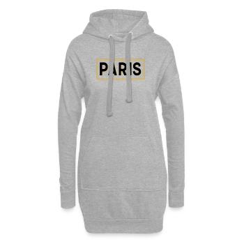 Schwarz-Gold-Pariser Schild – Französisches Stadtschild - Hoodie-Kleid - Grau meliert - Vorne