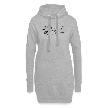 Dinosaurier im Schnee - Hoodie-Kleid - Grau meliert - Vorne