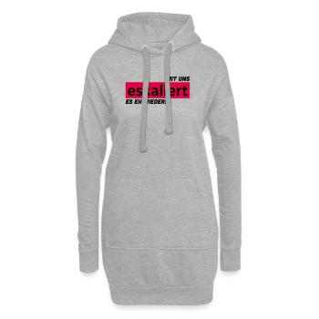 Mit uns eskaliert es eh wieder! - Hoodie-Kleid - Grau meliert - Vorne