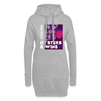 Huîtres et vin Ironic Sayig Seafood Chef - Sweat-shirt à capuche long Femme - gris chiné - Devant