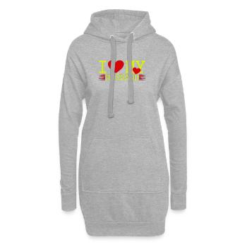 J’aime mon mari - Sweat-shirt à capuche long Femme - gris chiné - Devant