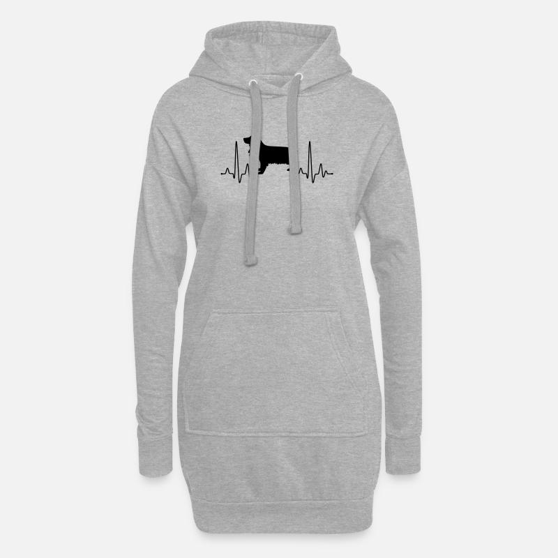 Cocker Spaniel Plus - Hoodie Dress - heather grey