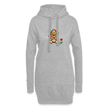 Pixel Bear Pride - Sweat-shirt à capuche long Femme - gris chiné - Devant