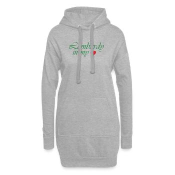 Conception de l’écriture Lombardy Heart - Sweat-shirt à capuche long Femme - gris chiné - Devant