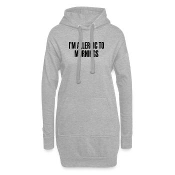 Vintage auquel je suis allergique le matin - Sweat-shirt à capuche long Femme - gris chiné - Devant