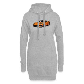 Illustration de voiture de sport orange - Sweat-shirt à capuche long Femme - gris chiné - Devant