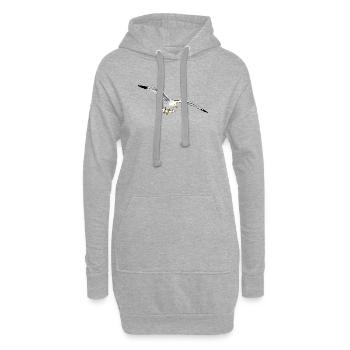 fliegende moewe urlaub fliegen - Hoodie-Kleid - Grau meliert - Vorne