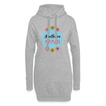BONNE FÊTE. FÊTE DES MÈRES. FÊTE DES PÈRES. FÊTE - Sweat-shirt à capuche long Femme - gris chiné - Devant