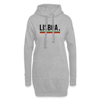 Lisboa – Chemise streetwear minimale - Sweat-shirt à capuche long Femme - gris chiné - Devant