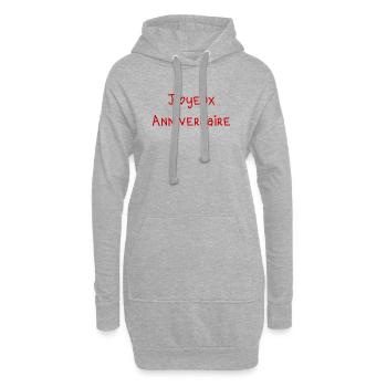 Design Anniversaire Amusant Joyeux - Sweat-shirt à capuche long Femme - gris chiné - Devant