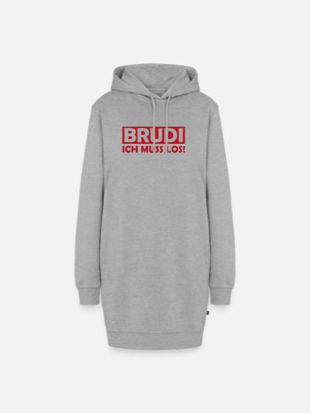 BRUDI Ich Muss Los - Hoodie-Kleid - Grau meliert
