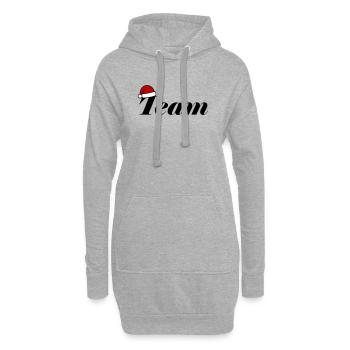 Équipe Chapeau de Noël - Sweat-shirt à capuche long Femme - gris chiné - Devant