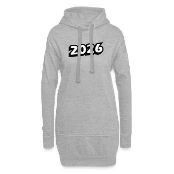 2026 Jahr - Hoodie-Kleid - Grau meliert - Vorne