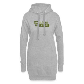 Aucun humain n’est illégal - Sweat-shirt à capuche long Femme - gris chiné - Devant