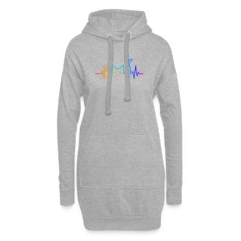 Katze Herzschlag Katzenliebhaber Geschenkidee - Hoodie-Kleid - Grau meliert - Vorne