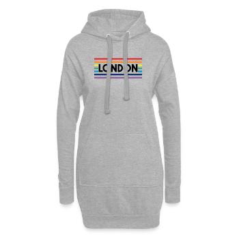 LONDON Urbaner Regenbogen - Hoodie-Kleid - Grau meliert - Vorne