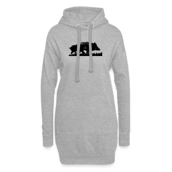 Sanglier chasse silhouette gibier chasseur animal  - Sweat-shirt à capuche long Femme - gris chiné - Devant