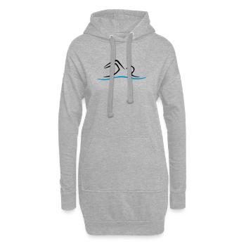 NAGE - Sweat-shirt à capuche long Femme - gris chiné - Devant