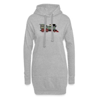 Dampflokomotive - Hoodie-Kleid - Grau meliert - Vorne