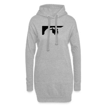 Grimpeur - Sweat-shirt à capuche long Femme - gris chiné - Devant