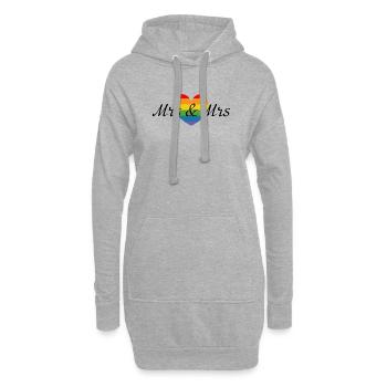 Mrs and Mrs Regenbogenherz LGBT lgbtqi queer - Hoodie-Kleid - Grau meliert - Vorne
