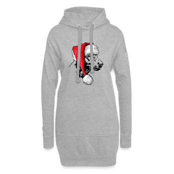 Santa Curly Coated Retriever Weihnachten Wilsigns - Hoodie-Kleid - Grau meliert - Vorne