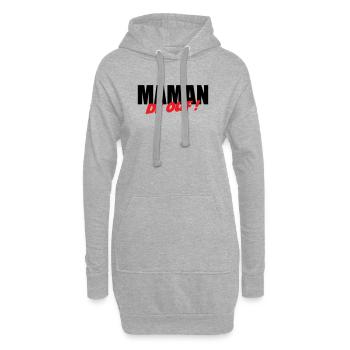 Maman de ouf ! - Sweat-shirt à capuche long Femme - gris chiné - Devant