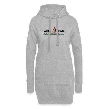 Wüde Henn Hendl Huhn - Hoodie-Kleid - Grau meliert - Vorne