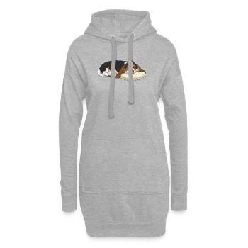 Basset hound endormi sur oreiller - Sweat-shirt à capuche long Femme - gris chiné - Devant