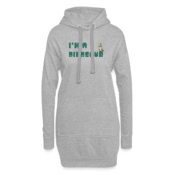 Ich bin ein Dinosaurier – verspielt Typo-Design - Hoodie-Kleid - Grau meliert - Vorne